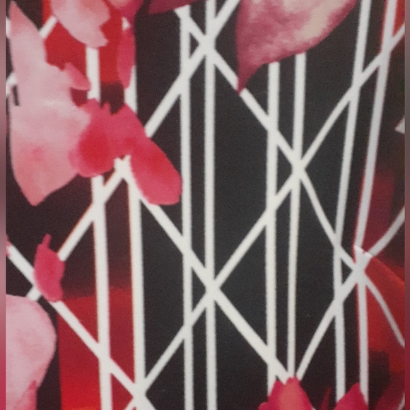 Vince Camuto Women's Sheath Dress Geometric Floral Black Pink Size 14 - Picture 4 of 6